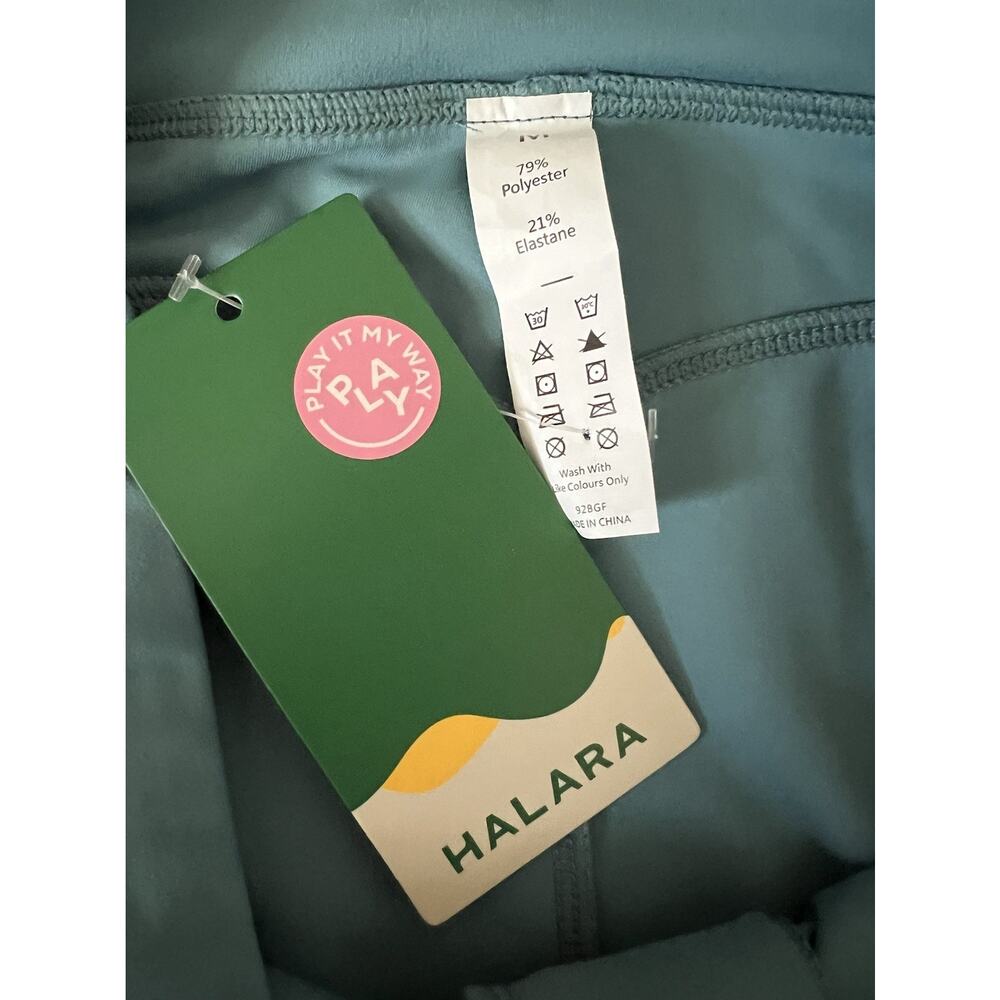 HALARA Blue Green Sculpt Knit Booty Boost High Waist Flare Pants Sz M NWT - Picture 8 of 11